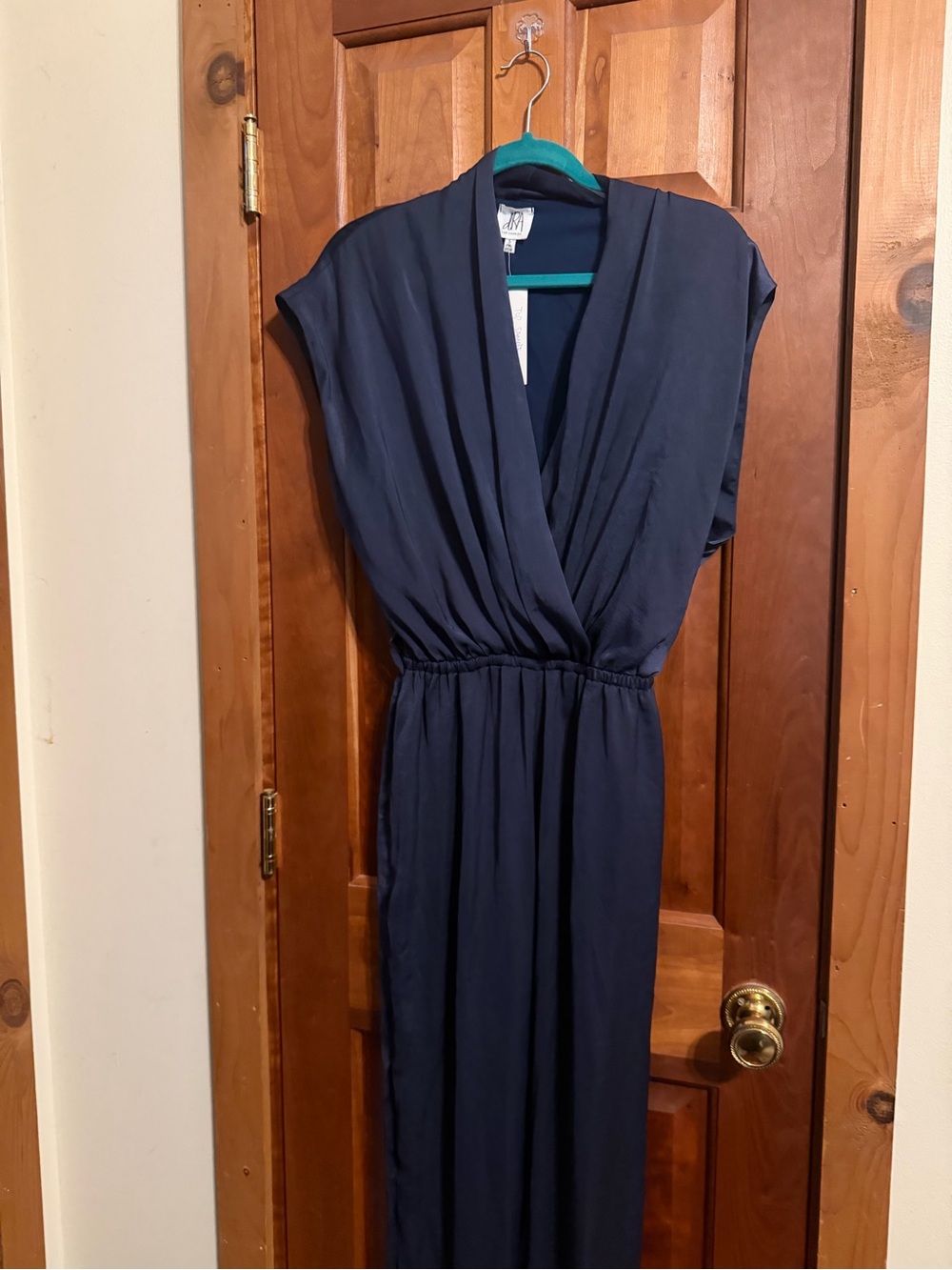 DRA Women’s Navy Wrap-Front Jumpsuit